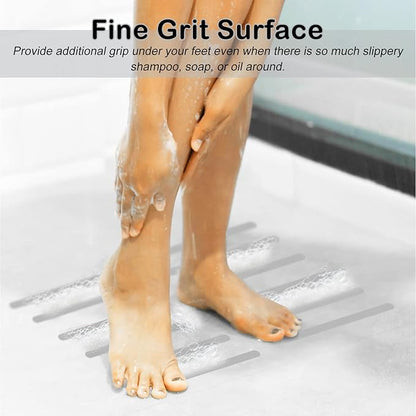 S&X Bathtub Non-Slip Stickers,Gritty Textured Slip-Resistant Treads,Pack of 12 – 0.75 x 11 Inches (Gray)