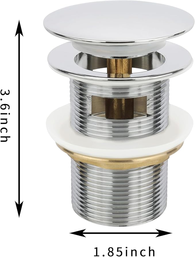 Chrome Freestanding Bathtub Drain Stopper, Compatible with Drain Kit