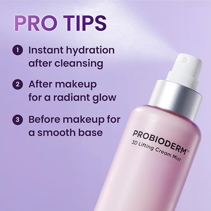 BIOHEAL BOH Probioderm™ 3D Lifting Cream Mist 3.38 fl oz (100 ml) | Face Moisturizers, Hydrating Glowing Serum Spray, Moisturizing & Elasticity-Enhancing Facial Mist for Face, Neck & Décolleté