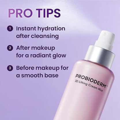 BIOHEAL BOH Probioderm™ 3D Lifting Cream Mist 3.38 fl oz (100 ml) | Face Moisturizers, Hydrating Glowing Serum Spray, Moisturizing & Elasticity-Enhancing Facial Mist for Face, Neck & Décolleté