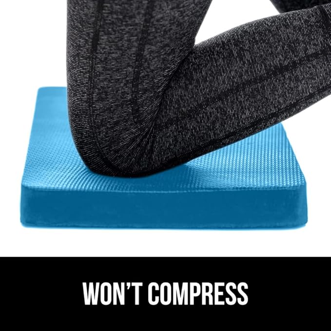 GORILLA GRIP Extra Thick Patent Pending Soft Foam Kneeling Pad, Supportive Large Cushion Knee Pads for Gardening, Baby Bath Time, Dirt and Water Resistant, Workout and Garden Supplies, 17.5x11, Blue
