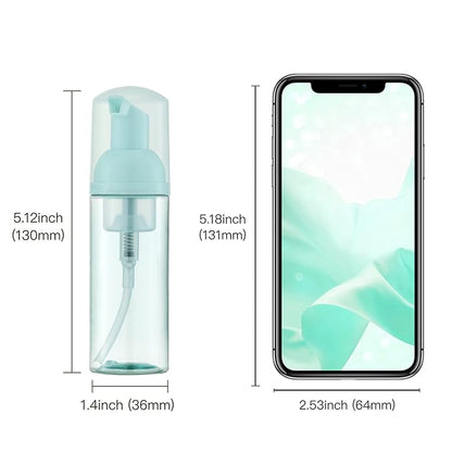 2oz Foam Bottle (3PCS) Empty Foaming Pump Dispenser for Hand Soap, Lash Cleanser, Shampoo to Travel (60ml, Green)
