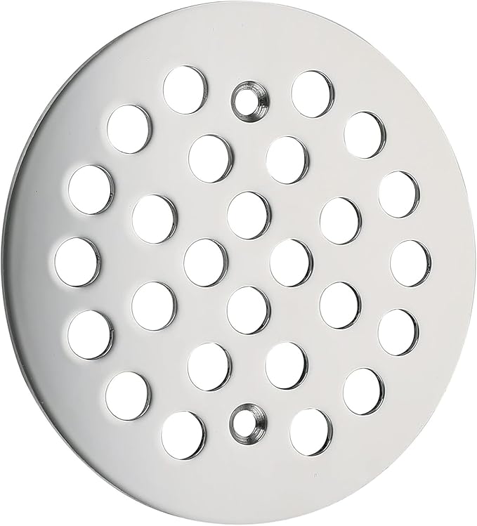 Round 4.25 Inch Screw-in Shower Drainer Cover Replacement 304 Stainless Steel 4-1/4 inch Floor Drain Grate with Screws Chrome