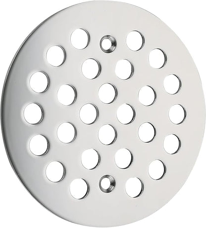 Round 4.25 Inch Screw-in Shower Drainer Cover Replacement 304 Stainless Steel 4-1/4 inch Floor Drain Grate with Screws Chrome