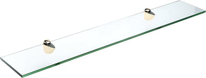 Spancraft Glass P-6x33-Brass Peacock Glass Shelf, 6" x 33", Brass