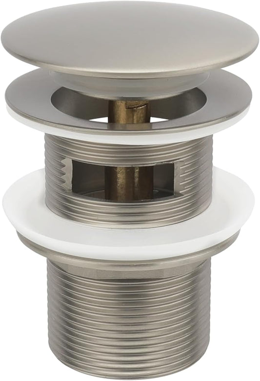 Freestanding Bathtub Drain Pop-up Stopper - Suitable for Most Bathtubs, Compatible With Rough-in Kit (Brushed Nickel Finish)