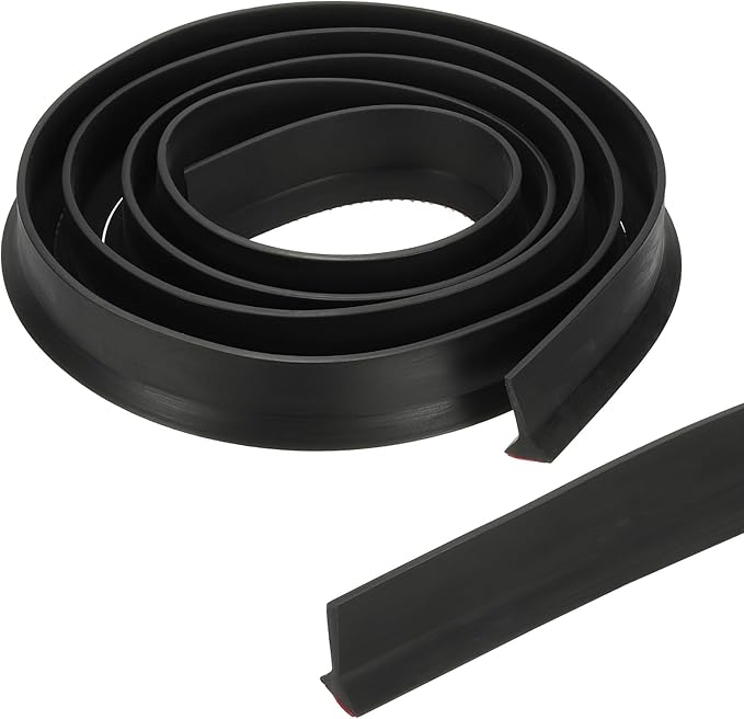PATIKIL 118 Inch Collapsible Shower Threshold Water Dam Guard, Shower Stopper Barrier Self Adhesive Sink Splash Guards for Frameless Shower Door Bottom, Black (1.2"Wx0.6"T)