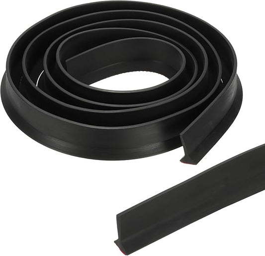 PATIKIL 118 Inch Collapsible Shower Threshold Water Dam Guard, Shower Stopper Barrier Self Adhesive Sink Splash Guards for Frameless Shower Door Bottom, Black (1.2"Wx0.6"T)