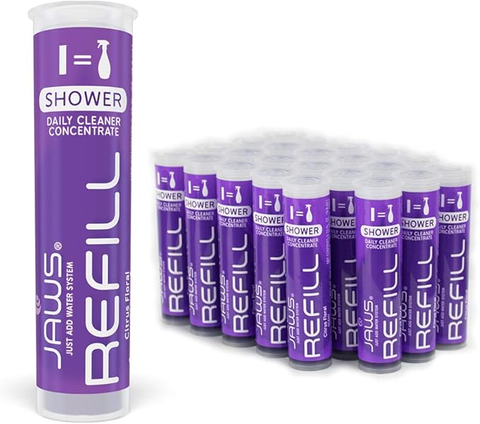 JAWS Shower Cleaner Refill Pods. Box of 24. Refillable Cleaning Supplies.