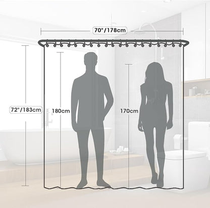 Plastic Shower Curtain Liner, Waterproof Printed PEVA Shower Curtain with Design, Silver Dots Pattern, Rustproof Grommets, Standard Size 70x72 Bathtub Curtain for Bathroom (Pack of 1)