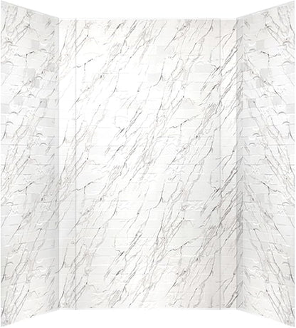 From Plain To Beautiful In Hours 133-640-VERSA-KIT Versa Tile - Tub and Shower Wall Panels Surround (Covers/ 96 sq. ft.), Marble, 1 Piece