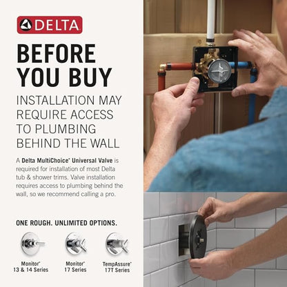 Delta Ashlyn 14 Series Shower Faucet Set, Brushed Gold Shower Head and Handle Set, Valve Trim Kit Champagne Bronze T14264-CZ (Valve Not Included)