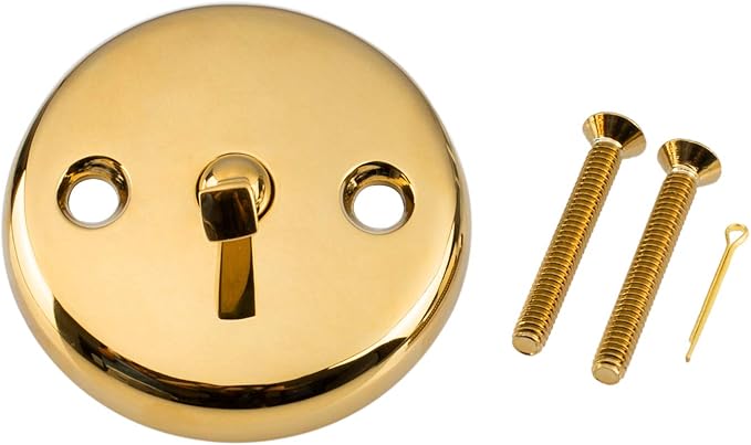 Artiwell Trip Lever Tub Trim Kit Set with Trip Lever Overflow Face Plate, Trip Lever Bathtub Drain with Strainer, Overflow and Matching Screws (POLISHED BRASS)