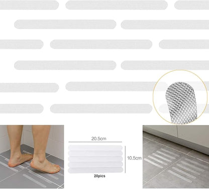 Kyerivs Non Slip Bathtub Stickers Mat for Bathroom,Shower Floor Grips Bath Tub Slip Stickers,Stairs Steps Non Slip Strips for Bathtub-Clear 48pcs