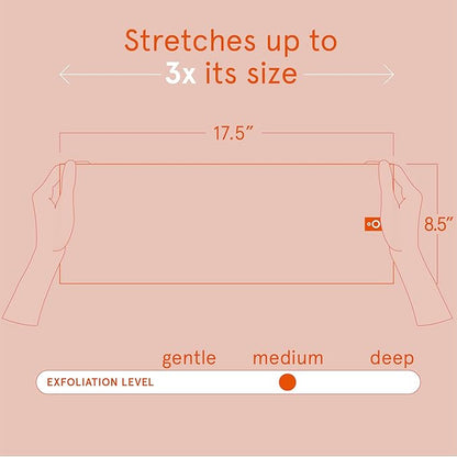 Cleanlogic Body Exfoliating Cloth, Stretchy Exfoliator Bath and Shower Washcloths for Smooth and Softer Skin, Reusable Daily Skincare Tool, Assorted Colors, 3 Count Value Pack