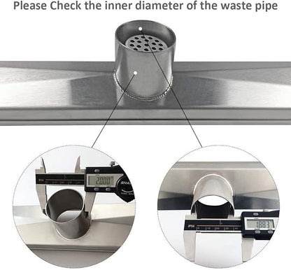 Neodrain 60-Inch Linear Shower Drain with Tile Insert Grate,Brushed 304 Stainless Steel Rectangle Shower Floor Drain, Linear Drain with Leveling Feet, Hair Strainer