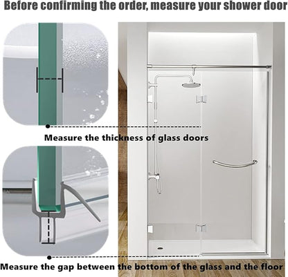 2-Pack Ultra Clear Shower Door Bottom Seal (5/16'' X 39'', Polycarbonate) Frameless Glass Shower Door Sweep Seal Strip - Stop Leaks and Create a Water Barrier