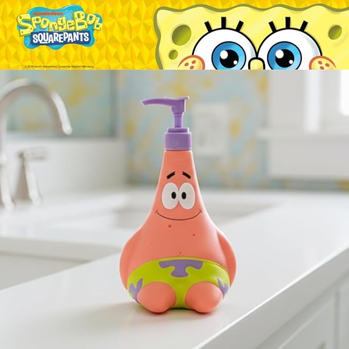 Spongebob Squarepants Patrick Star Soap/Lotion/Hand Sanitizer Resin Pump Dispenser, 13 Ounces, (Officially Licensed Product) by Franco Collectibles