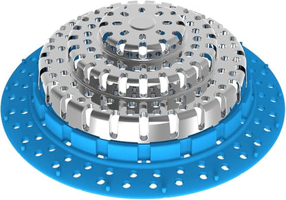 Drain Hair Catcher/Bathtub Shower Drain Hair Catcher(Blue) /Suitable for Bathroom Bathtub, Regular Drains. (Patented Product)