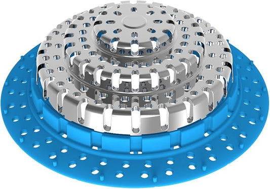 Drain Hair Catcher/Bathtub Shower Drain Hair Catcher(Blue) /Suitable for Bathroom Bathtub, Regular Drains. (Patented Product)