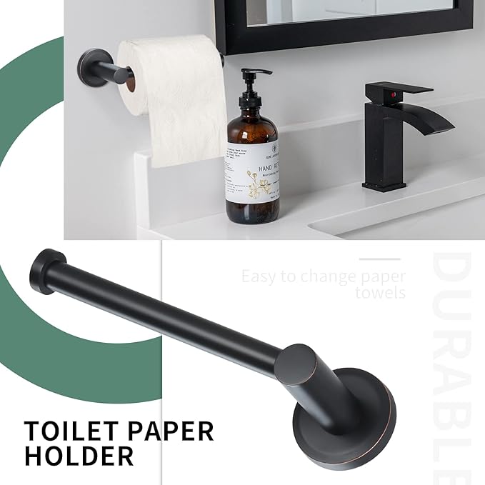 Oil Rubbed Bronze Bathroom Hardware Set 4 Piece Towel bar Adjustable Expandable Towel Rack Stainless Steel Towel Rail Wall Mounted Towel Holder Set