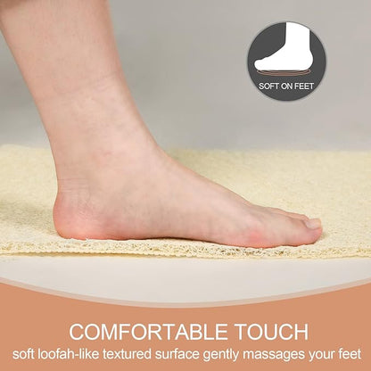 Joyhalo Shower Mats for Showers Anti Slip for Elderly, 32'' x 24'' Non Slip Bath Mat for Inside Shower, Bath Tub Mats for Bathroom Non Slip for Shower, PVC Loofah Bathroom Mats, Beige