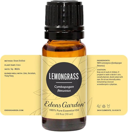 Edens Garden Lemongrass Essential Oil- 100% Pure Premium Grade, Undiluted, Natural, Therapeutic, Aromatherapy, The Best for Diffuser, Candle, Laundry, Humidifiers 10 ml (.33 fl oz)
