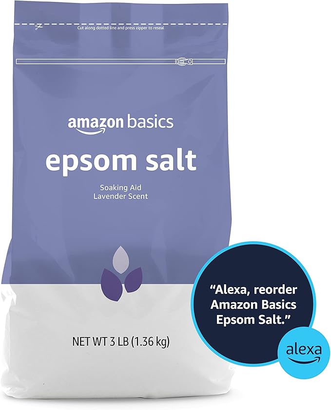 Amazon Basics Epsom Salt, Lavender Scented, 3 Pound, 2-Pack | Soaking Aid | Previously Solimo