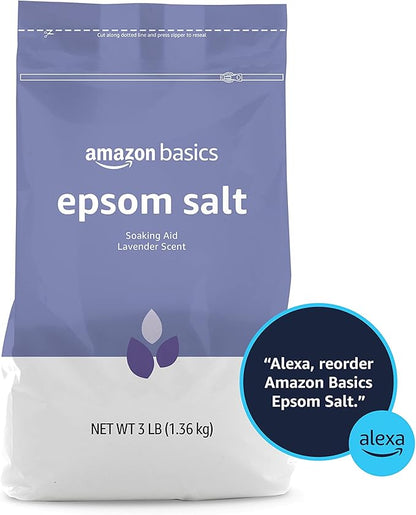 Amazon Basics Epsom Salt, Lavender Scented, 3 Pound, 2-Pack | Soaking Aid | Previously Solimo