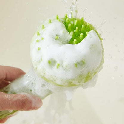 Pet Bathing Brush – Gentle Dog And Cat Scrubber With Integrated Soap Dispenser, Massage Cleansing Tool | Perfect For Puppies Kittens Cats, Home Use, Travel, Pool And Beach Bathing, Grooming Sessions