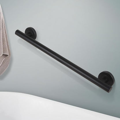 Lava Odoro Shower Grab Bar, Modern Stainless Steel Handicap Grab Bar for Bathtubs and Showers, Shower Safety Bar for Seniors Disabled, ADA-Compliant (Matte Black, 12 Inch)
