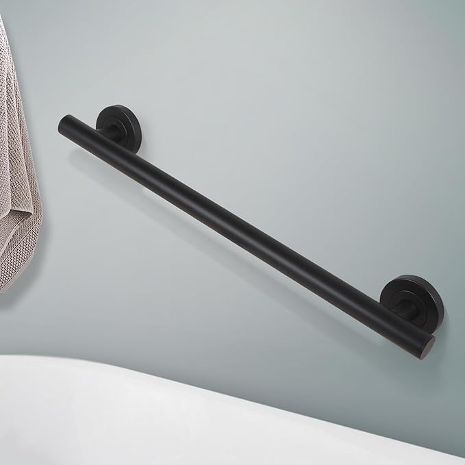 Lava Odoro Shower Grab Bar, Modern Set Stainless Steel Handicap Grab Bar for Bathtubs and Showers, Shower Safety Bar for Seniors Disabled, ADA-Compliant (Matte Black, 3 Pack 18", 24'', 36")