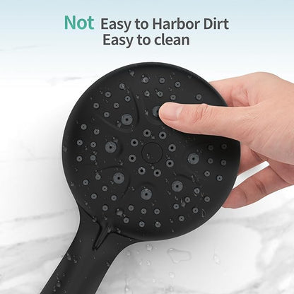 SR SUN RISE 6-Spray Shower Faucet 3-Way Combo Shower Head and Hand Held Shower Separately or Together, Shower Trim Kit Matte Black(Valve Include)