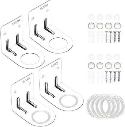 LEFTSTARER 4Pcs Soap Dispenser Wall Mount Bottle Holder, Shampoo Holder for Shower Wall for Soap/Lotion/Detergent/Shower Gel Container Dispenser Holder for Kitchen Bathroom Toilet (4pcs Silver)