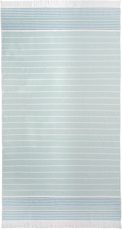 SOFE H&L | LINVIA Foutah Quick Dry Beach Towel Pack of 2 (35” x 70”) Basic - Mint | Lightweight, Premium, Fade Resistant, Durable | Travel Towel, Turkish Beach Towel with Shoulder Strap