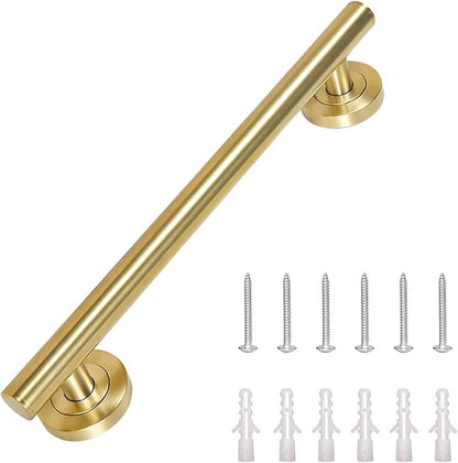 Lava Odoro Shower Grab Bar, Modern Stainless Steel Handicap Grab Bar for Bathtubs and Showers, Shower Safety Bar for Seniors Disabled, ADA-Compliant (Brushed Gold, 12 Inch)