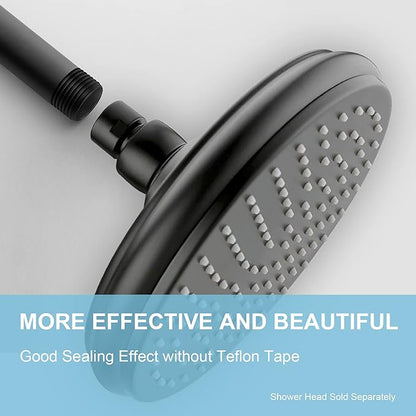 OFFO Shower Arm with Flange 10 in Ceiling Mount Replacement Rain Shower Head Straight Arm Ceiling-Mounted For Fixed Shower Head & High Pressure Rain Matte Black