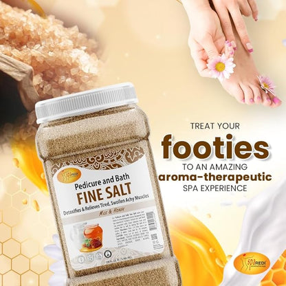 SPA REDI - Detox Foot Soak Pedicure and Bath Fine Salt, Milk and Honey, 128 Oz - Made with Dead Sea Salts, Argan Oil, Coconut Oil, and Essential Oil - Hydrates, Softens and Moisturizes