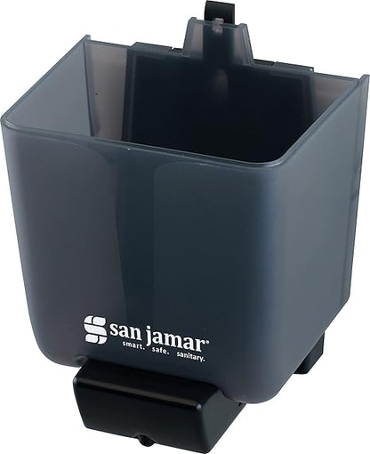 San Jamar Classic Soap Dispenser for Public Restrooms, Manual, Wall Mounted, Refillable, Plastic, 30 Ounce Capacity, Black Pearl (Pack of 6)