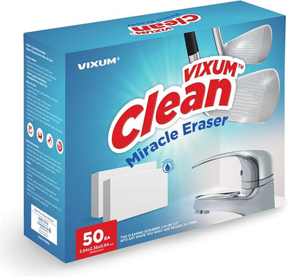 CLEAN Miracle Eraser Pads, 50 Count – Multi-Surface, Chemical-Free Cleaning Pads for Home