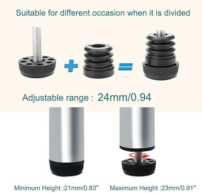 uxcell Leveling Feet 1" 25mm OD Round Insert Furniture Adjustable Leveler 8 Sets
