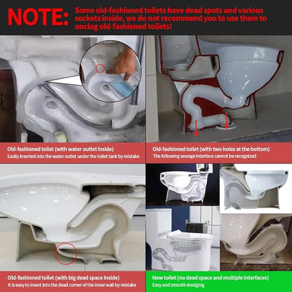 50 Inch Toilet Snake Drain Auger Cleaner Tool, Upgraded Grabber Unclogger Tool, Toilet Auger Grabber, Stainless Steel Telescoping Rod for Pick/Grab Objects Clogged in Toilet Pipes/Drain