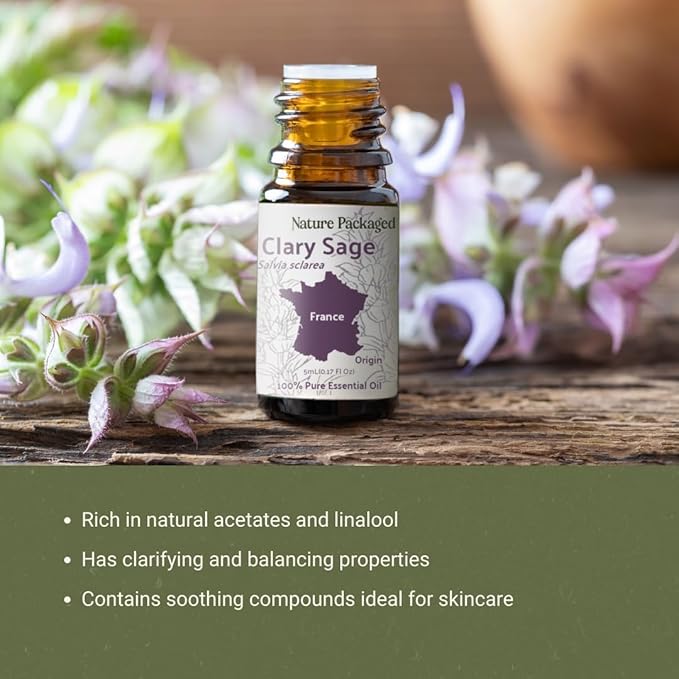 Clary Sage Essential Oil - Direct from France - Steam Distilled - Aceite de Salvia Esclarea for Aromatherapy, Massage, Diffuser, DIY Candle and Soap Making - 2lbs