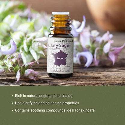 Clary Sage Essential Oil - Direct from France - Steam Distilled - Aceite de Salvia Esclarea for Aromatherapy, Massage, Diffuser, DIY Candle and Soap Making - 2lbs