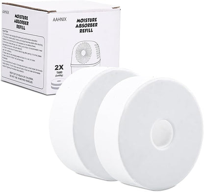 pack of 2 Moisture Absorber Refills Tablets, 15.9oz-4"H×1.6"W mini dehumidifier Tablets, humidity absorber – Prevents Excess Moisture And Fragrance Free