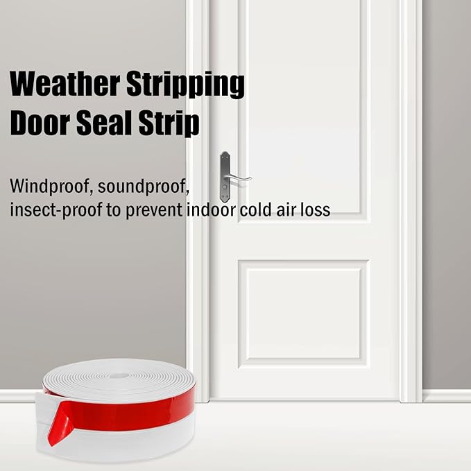 Wide Silicone Weather Stripping, 2 inch (W) x 20 Ft (L) Door Draft Stopper, Silicone Seal Strip for Doors Windows and Shower Glass Gap, White