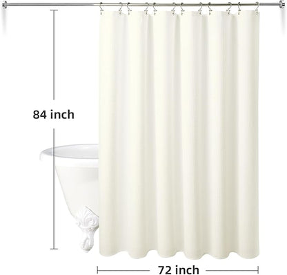 LaCyan 3 in 1 Waterproof Waffle Weave Shower Curtain and Clear Liner Set with 12 Stainless Steel Hooks Double Sided for Bathroom 72 Inches Heavy Duty Polyester Fabric Shower Curtains 72x84