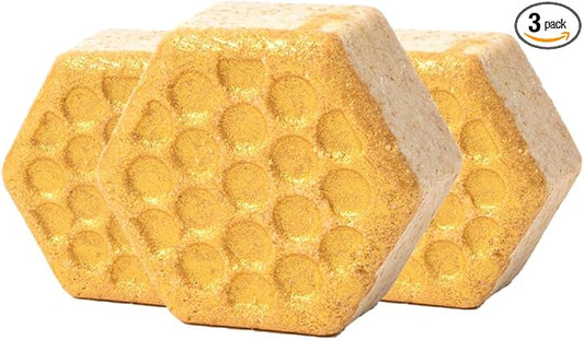 Pacha Soap Co. Froth Bath Bombs - Sweet Honey Almond, Cherry, Coconut, Almond, and Vanilla Scented, Nourishing Essential Oils, Handcrafted in USA Bath Fizzies for Moisturizing and Self-Care, 3-Pack