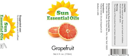 Sun Essential Oils Grapefruit Essential Oil 4 fl oz for Candle Making, Aromatherapy & Diffuser