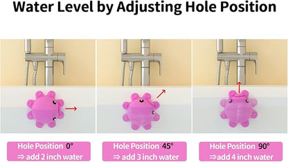 Bathtub Overflow Drain Cover - Tub Overflow Drain Cover, Soak Bath, Spa Accessories - Adds Inches of Water for Deeper Bath (Silicone, Hot Pink)